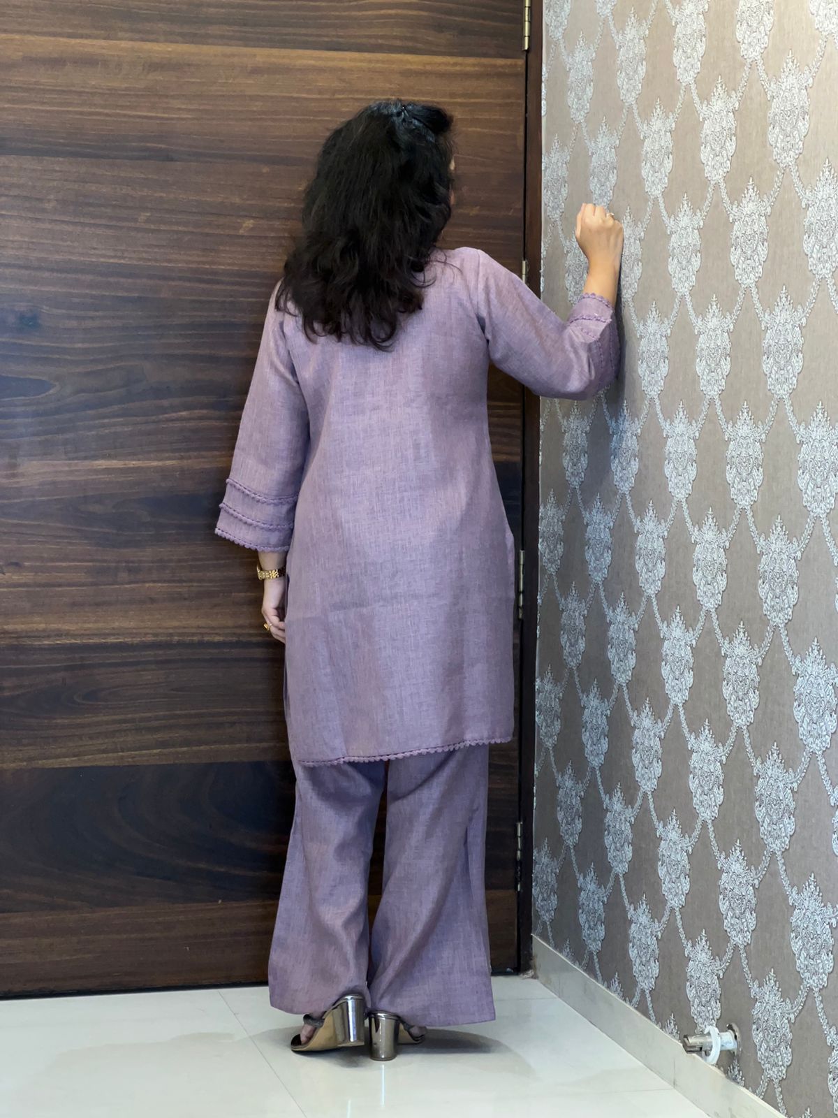 Dusty Lavender Organic Cotton Indo Western Coord Set