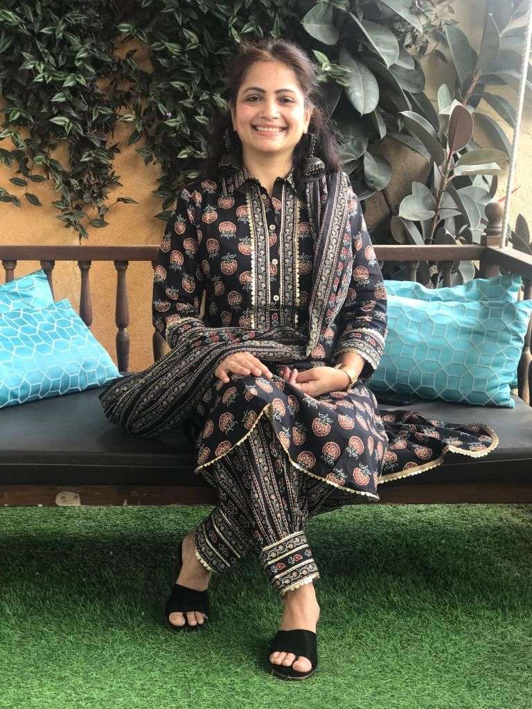 Black Afaghani 3 PC pure cotton set
