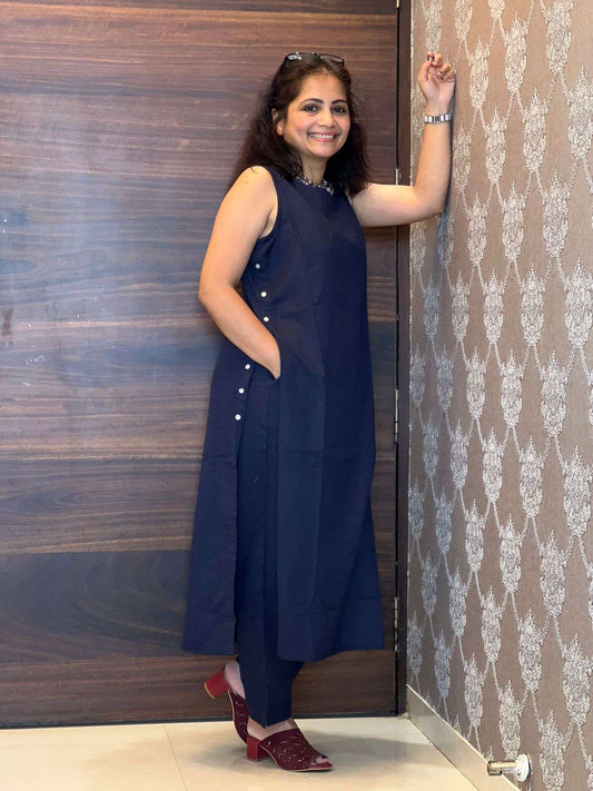 Solid Blue Color Co-ord Set