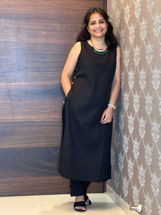 Solid Black Color Co-ord Set