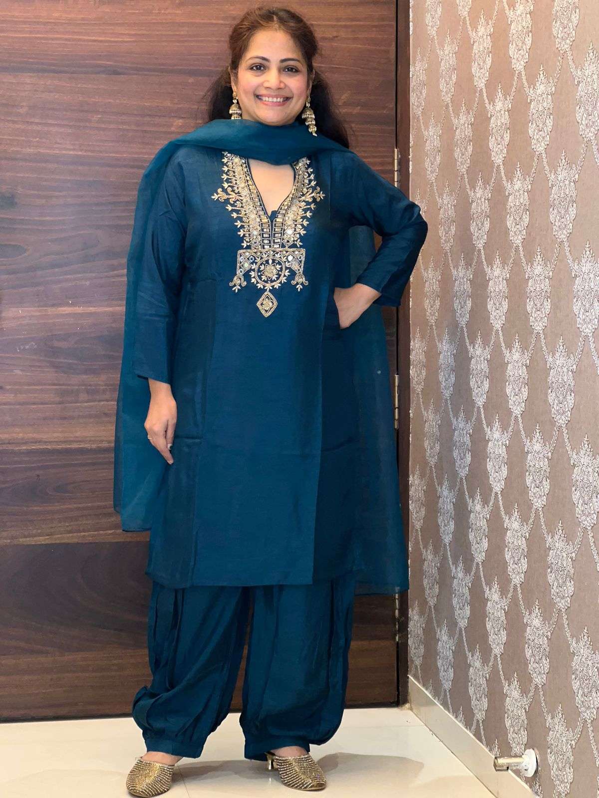 Dola Silk Teal Color 3 PC Set