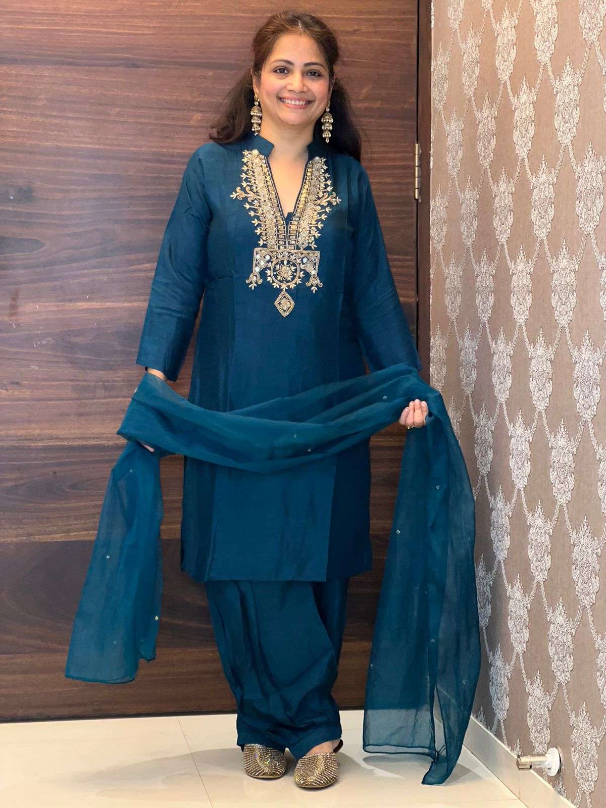 Dola Silk Teal Color 3 PC Set