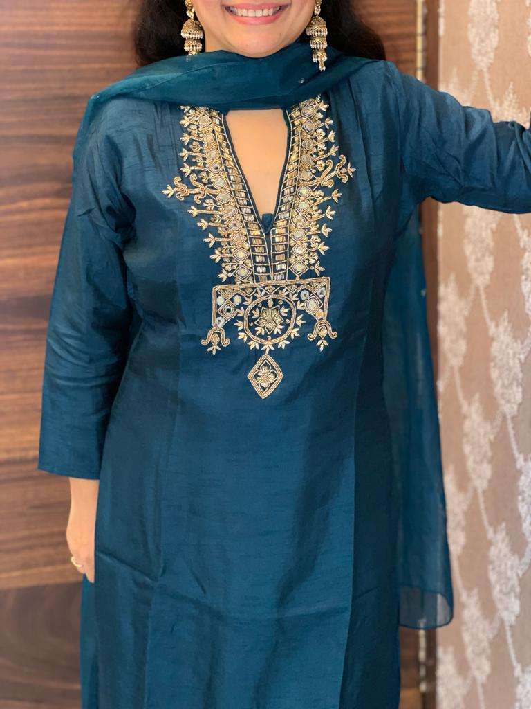 Dola Silk Teal Color 3 PC Set