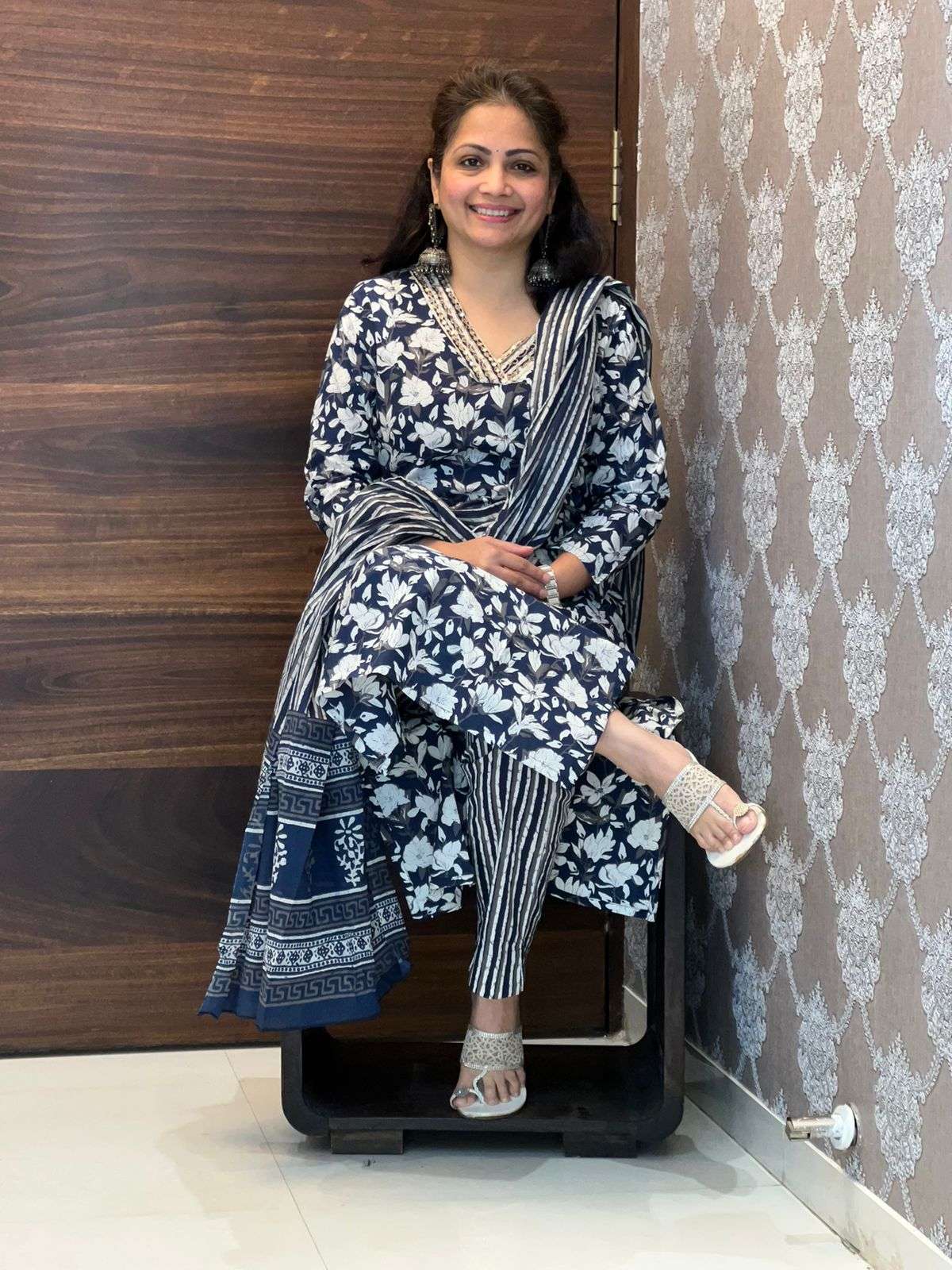 Navy Blue Pure Cotton 3 PC Set