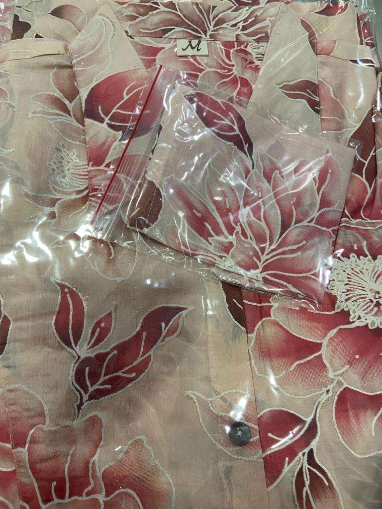 Digital Printed Modal Muslin Cream-Pink Dress