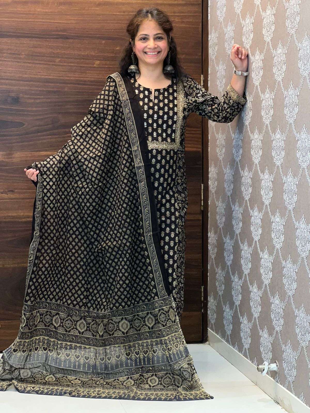 Farida Gupta Style Black-Blue 3 PC Set