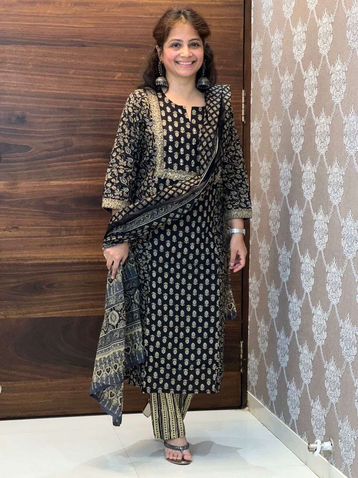 Farida Gupta Style Black-Blue 3 PC Set