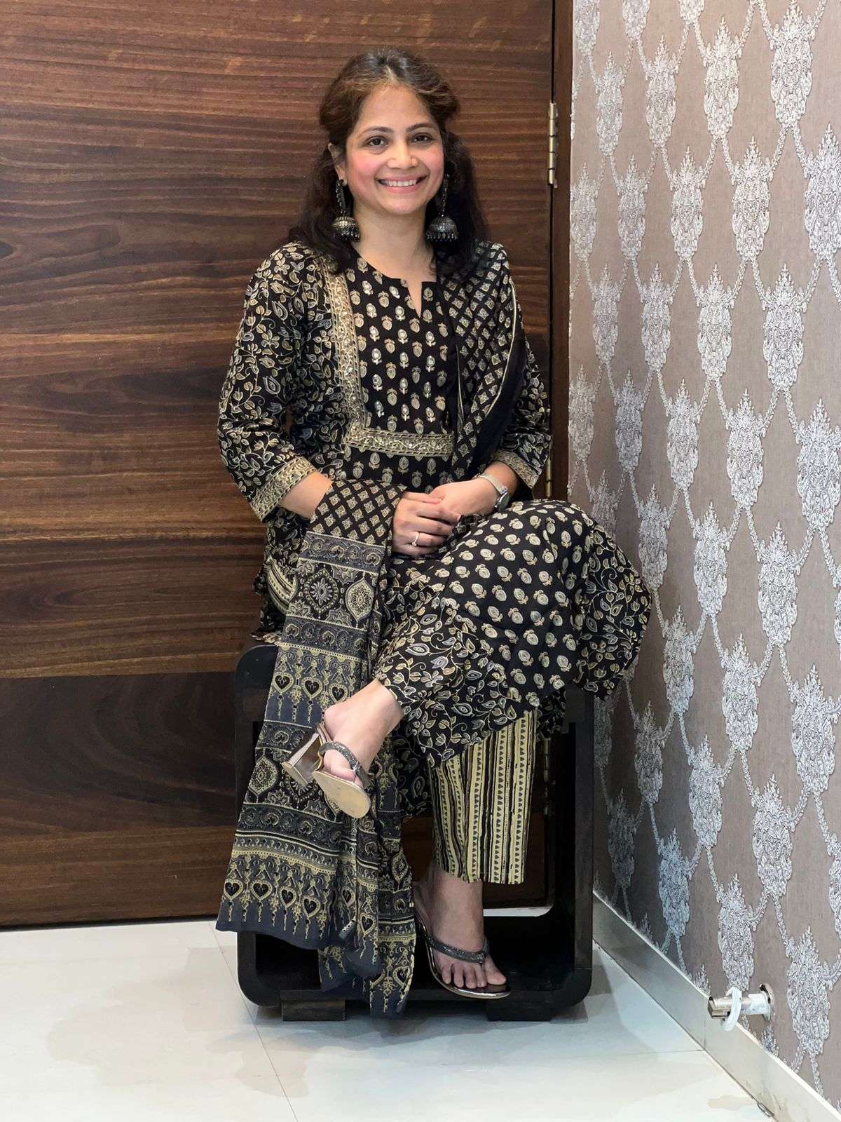 Farida Gupta Style Black-Blue 3 PC Set