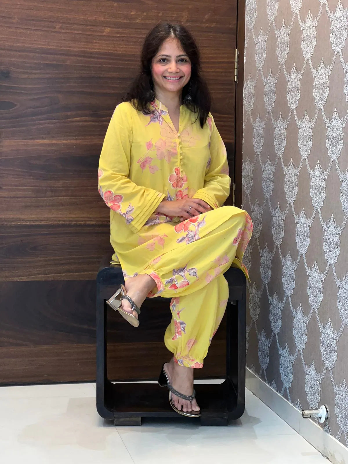 Yellow Colour Mul Cotton Co-ord Set