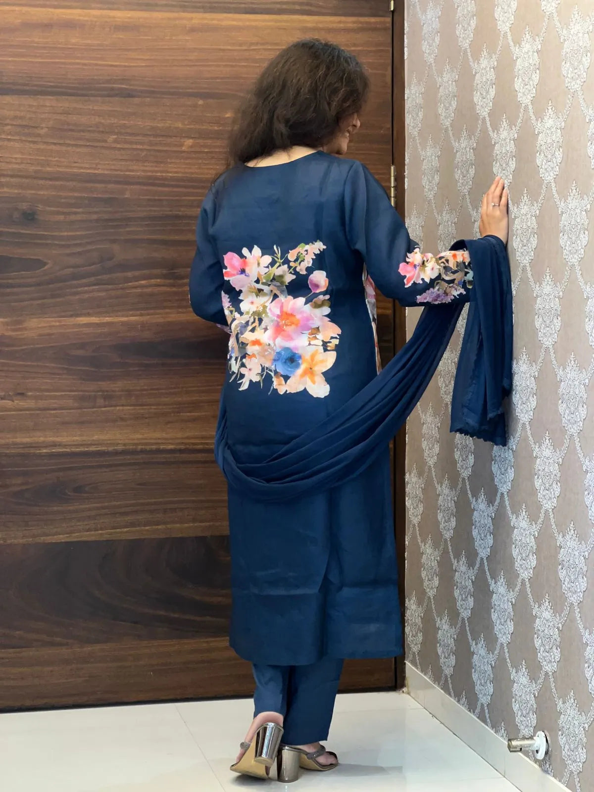 Royal Blue Color Linen 3PC Set