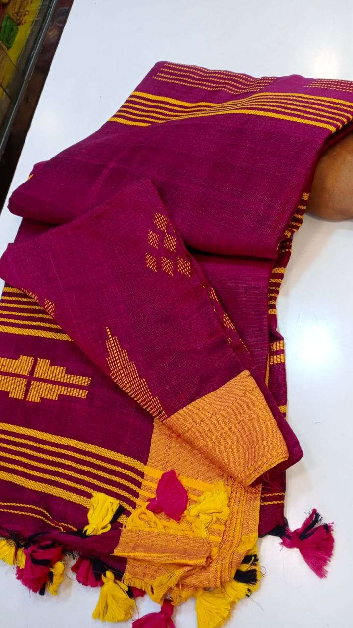 Organic Linen Khadi Saree