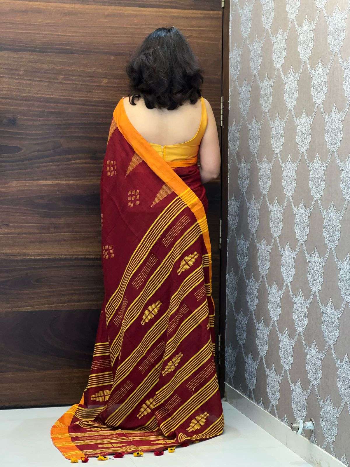 Organic Linen Khadi Saree