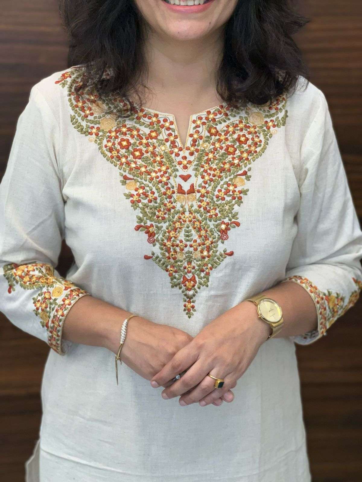 Off-White Cotton Flex Dupatta Set