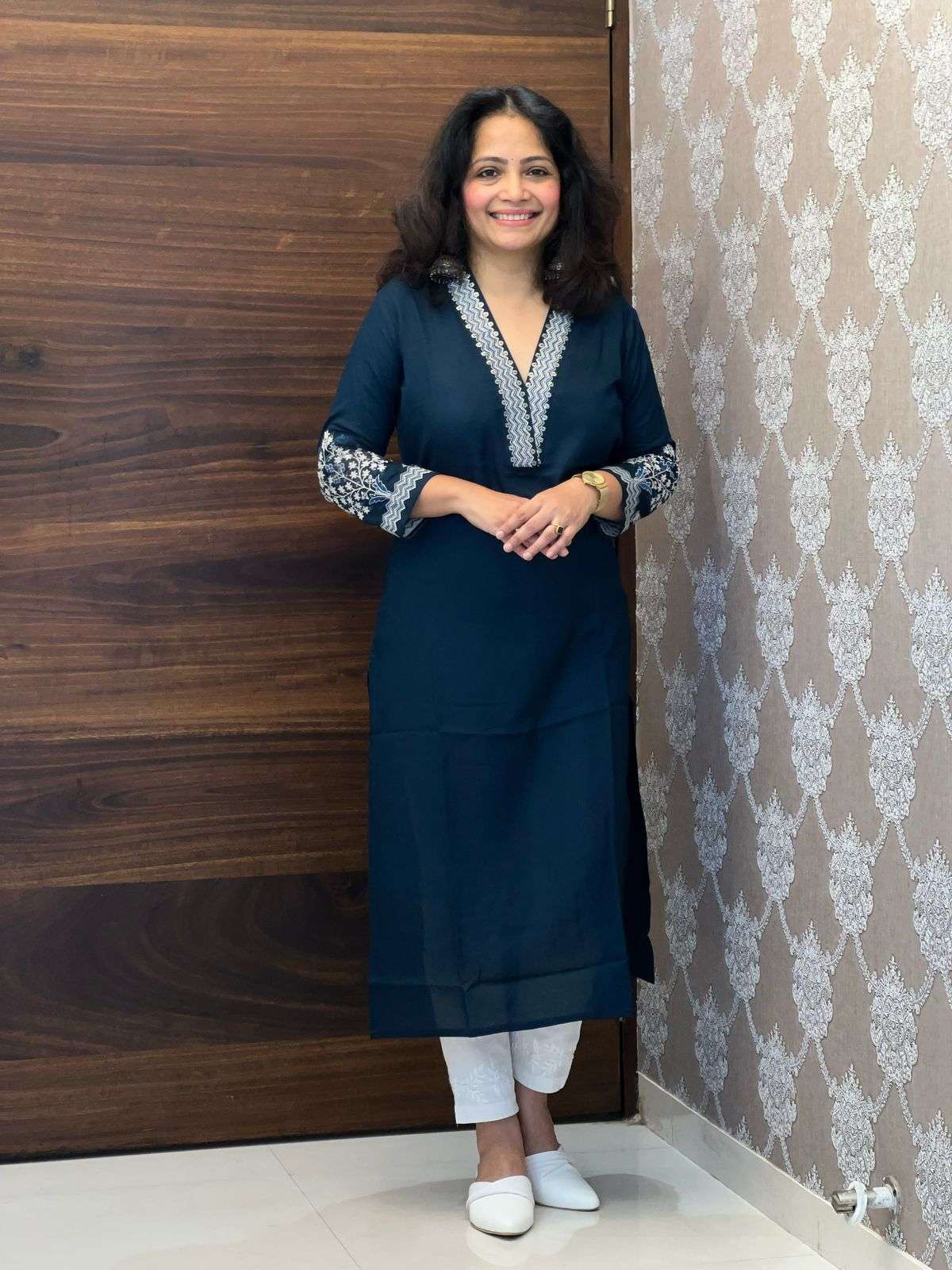 Peacock Color Premium Rayon Kurti