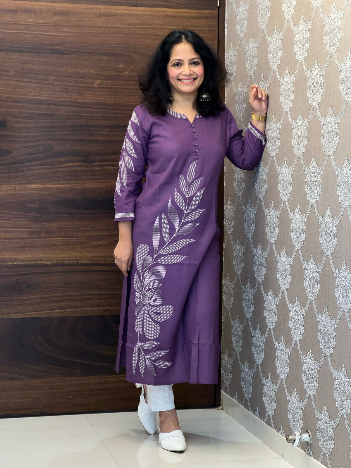 Purple Color Premium Rayon Kurti
