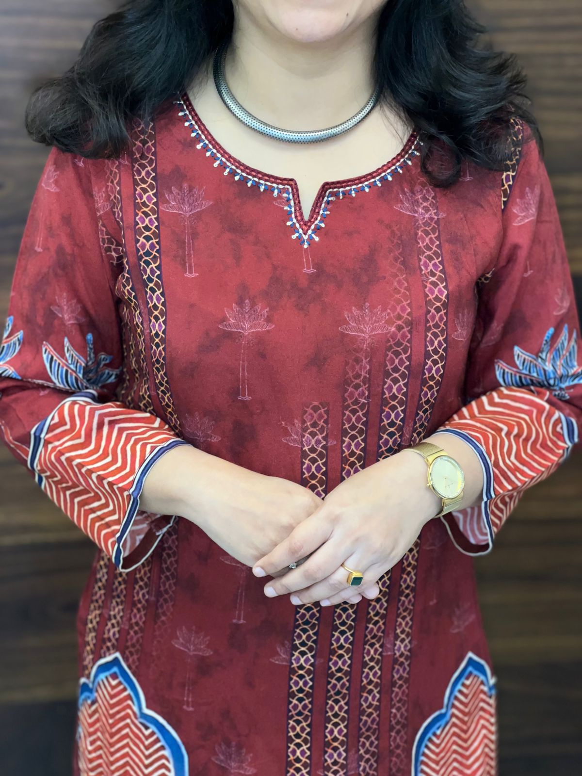 Maroon Color Premium Rayon Kurti