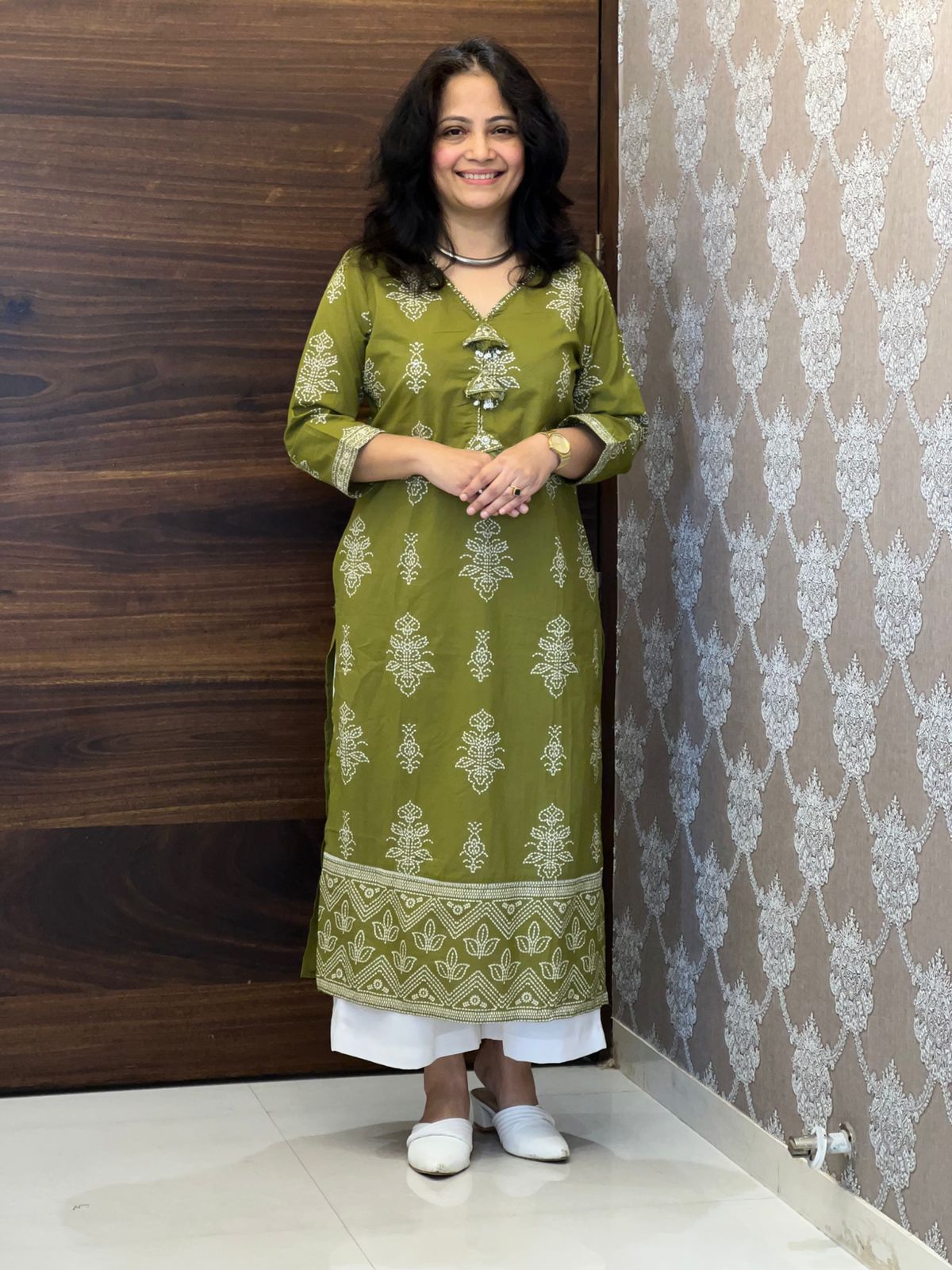 Green Color Pure Cotton Kurti