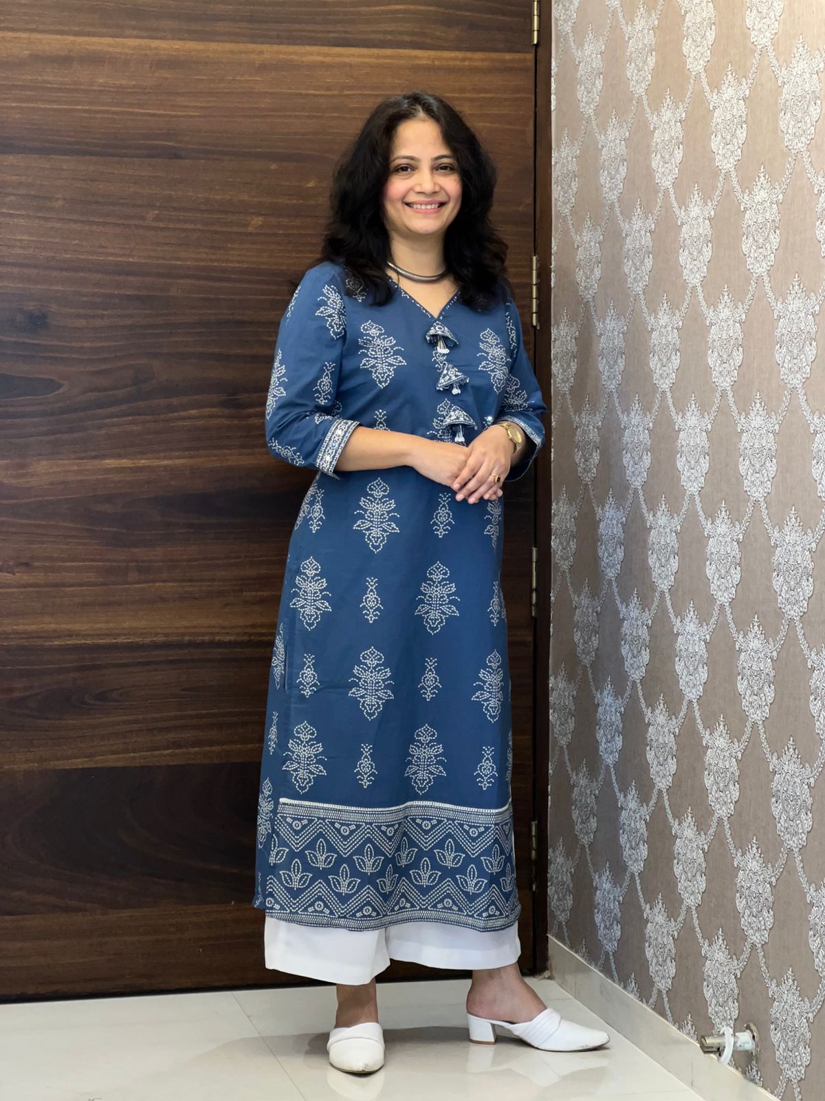 Blue Color Pure Cotton Kurti