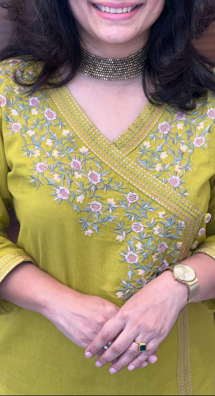 Mehandi Green Color Cotton Flex Kurti Pant Set