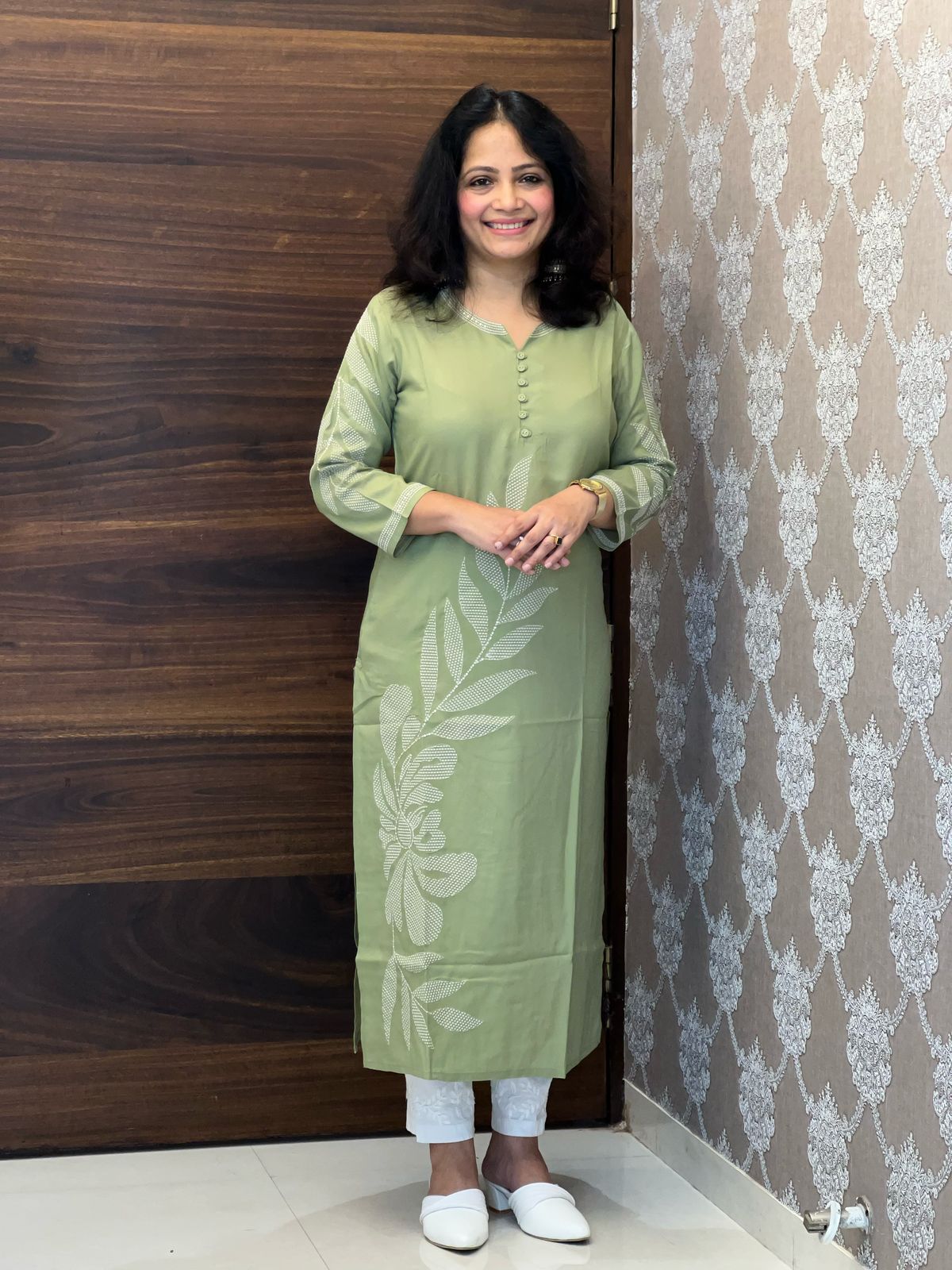 Green Color Premium Rayon Kurti