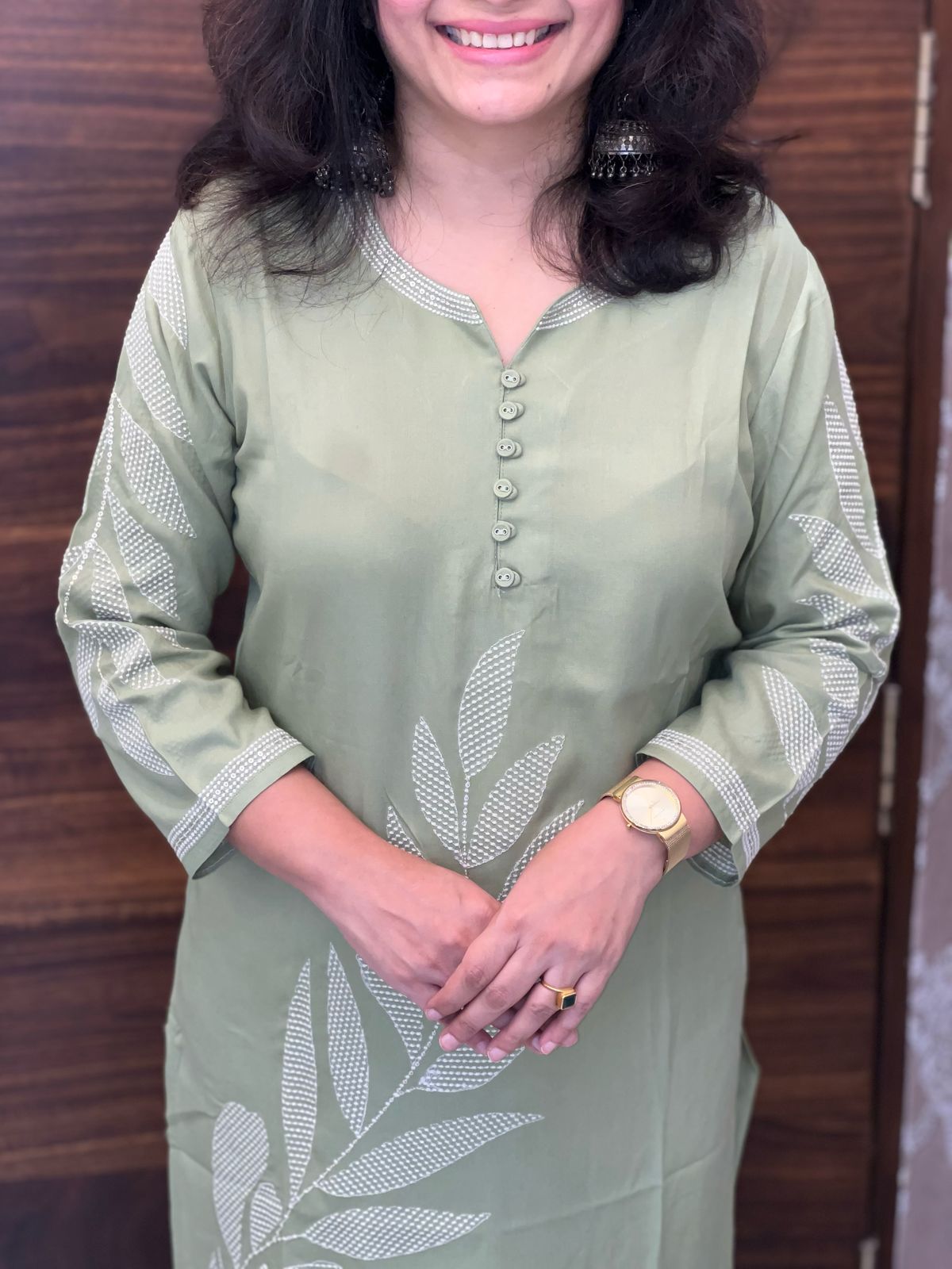Green Color Premium Rayon Kurti