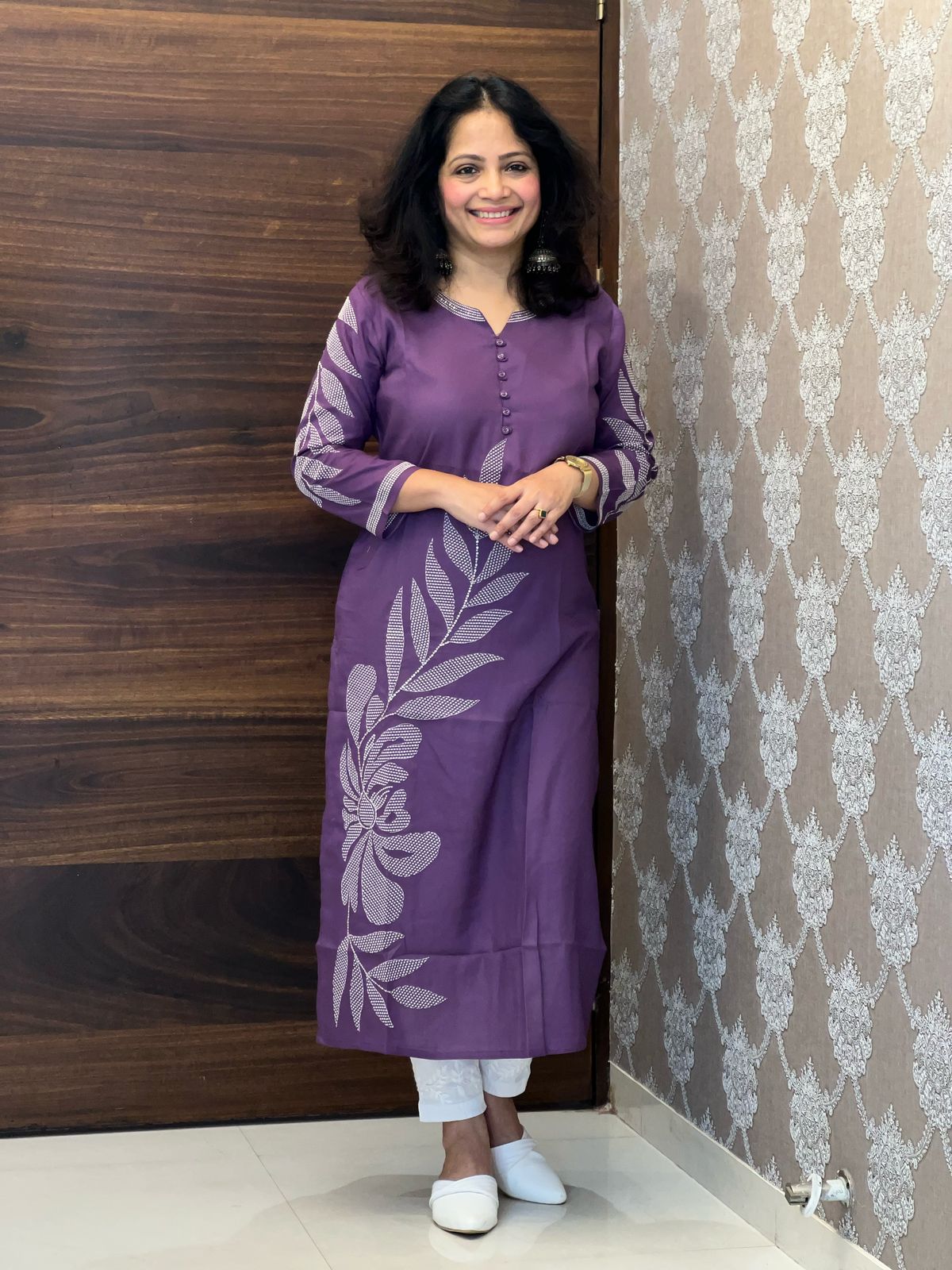 Purple Color Premium Rayon Kurti
