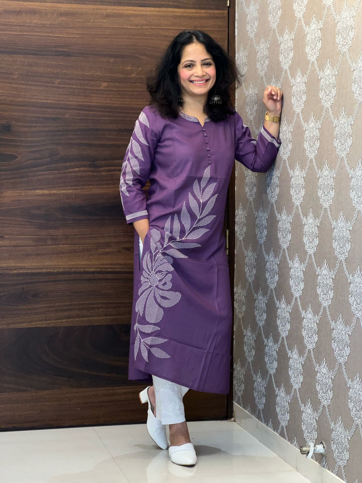 Purple Color Premium Rayon Kurti