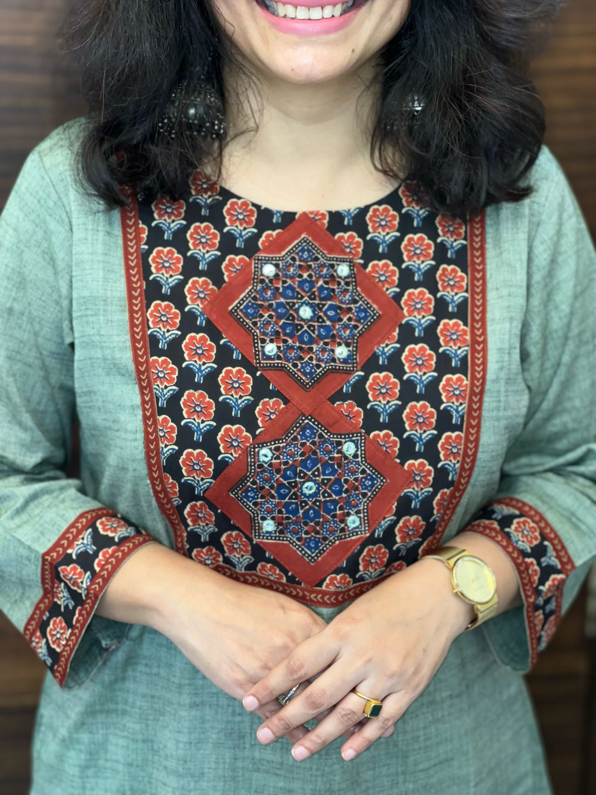 Handloom Cotton Applique Dupatta Set