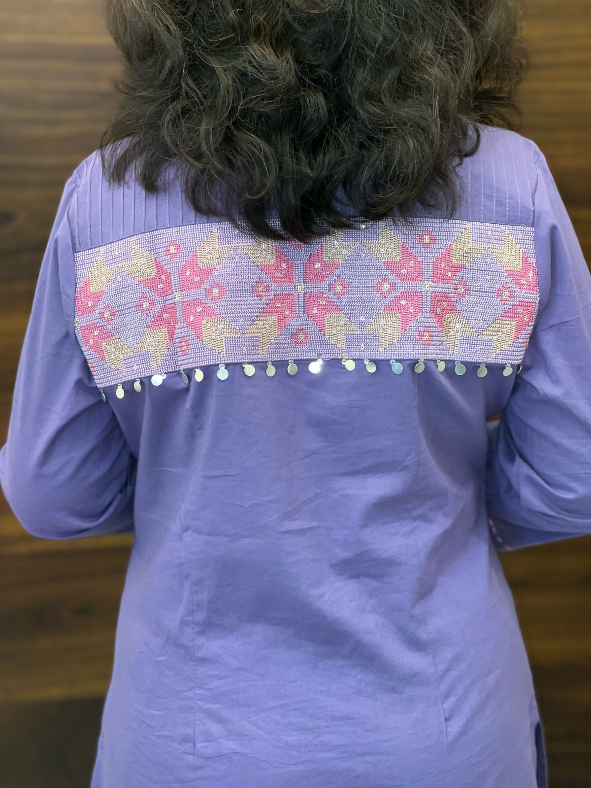 Purple Color Pure Cotton Dupatta Set