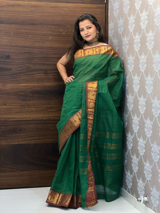 Green Color Madurai Cotton Saree