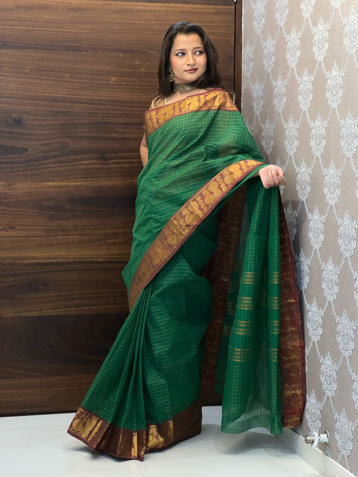 Green Color Madurai Cotton Saree