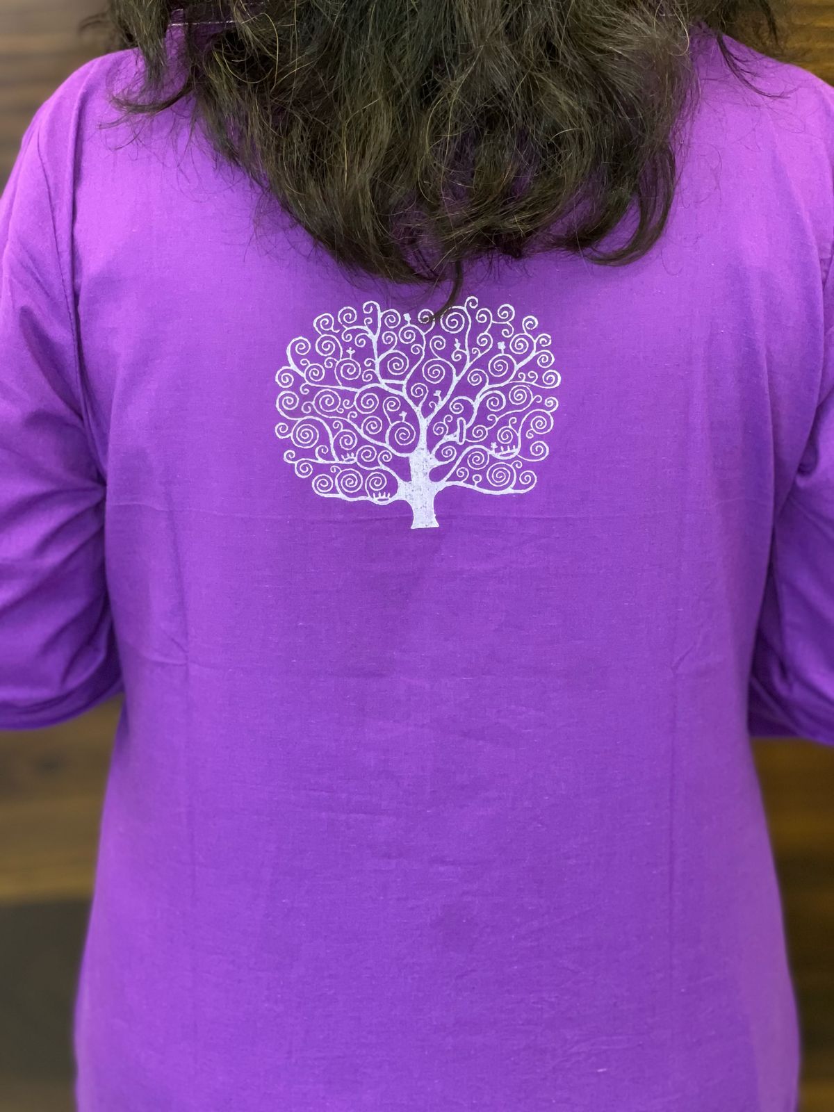Hand-Block Printed Purple Color Pure Cotton Dupatta Set