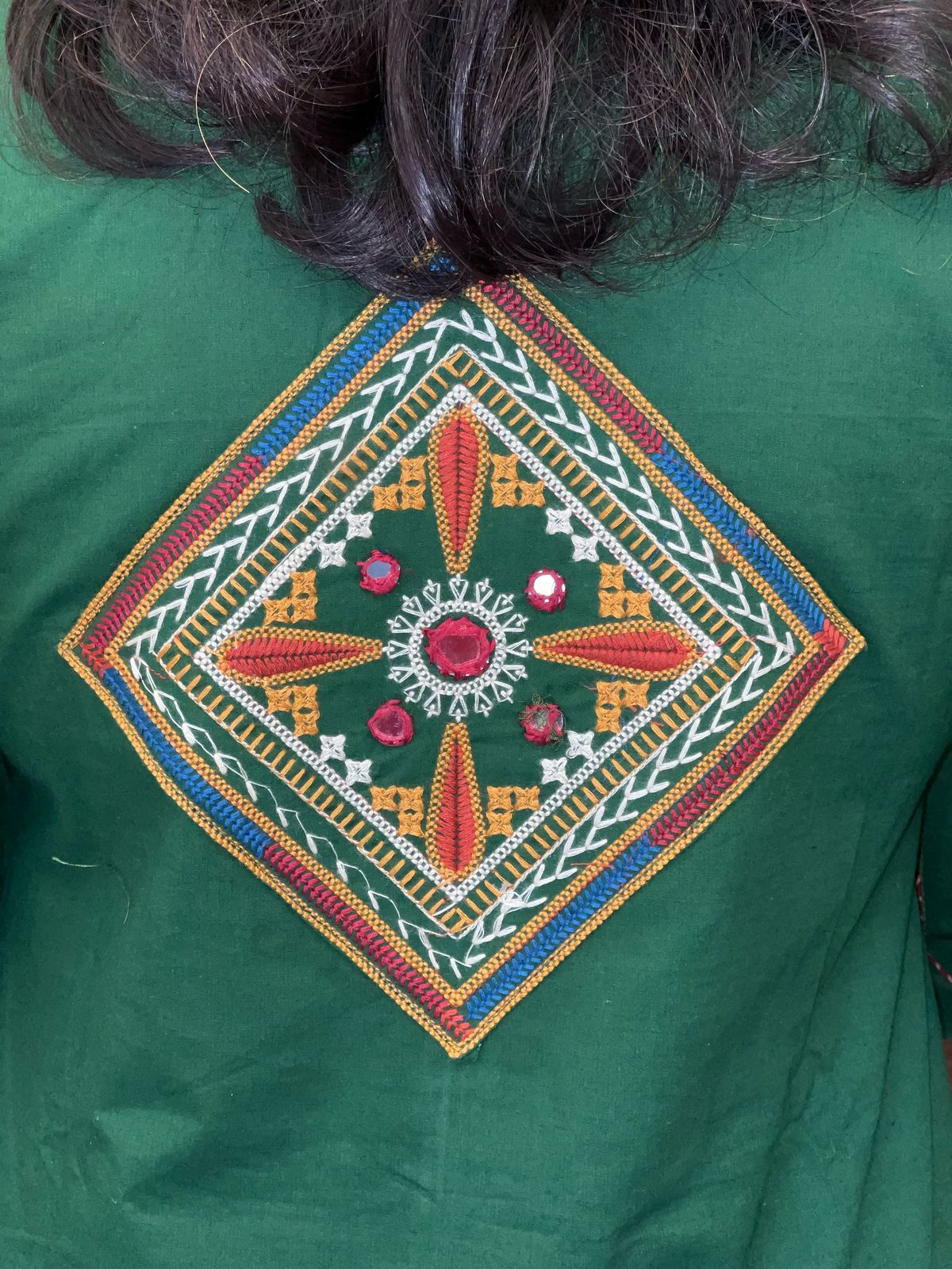 Green Color Cotton Kurti-Palazzo Set