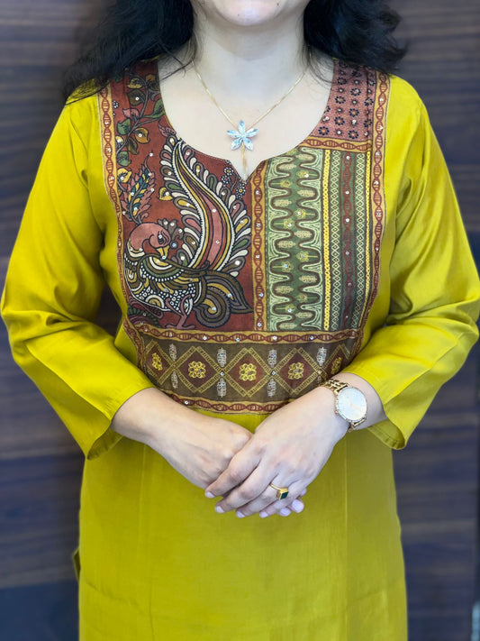 Mustard Color Modal Muslin Dupatta Set