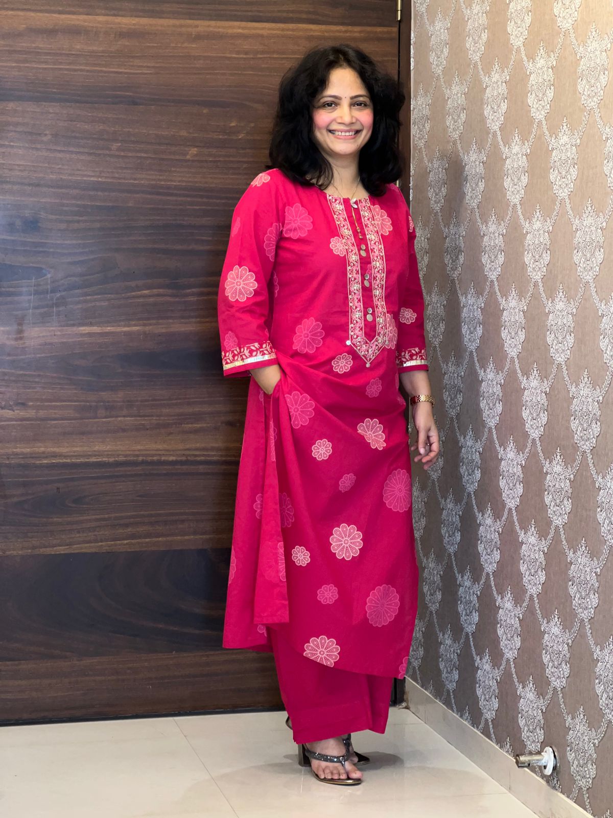 Rani Colour Pure Cotton Dupatta Set