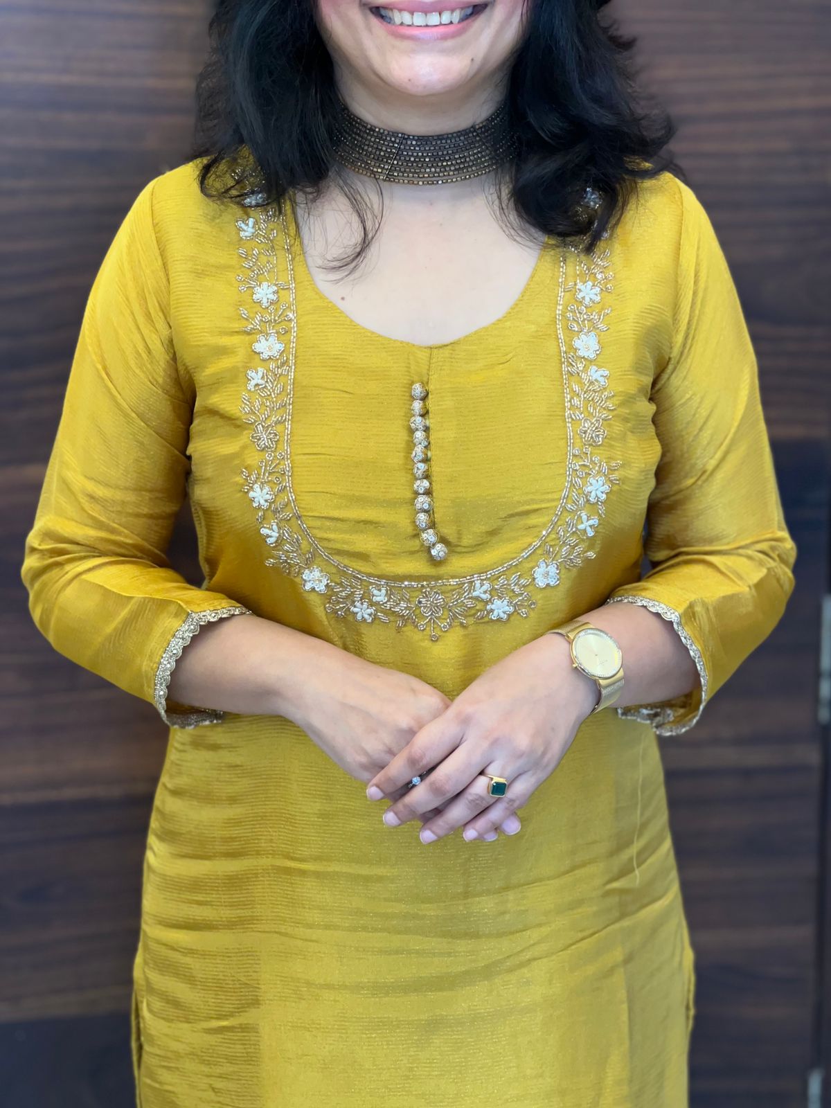 Yellow Colour Shimmer Tissue Dupatta Set