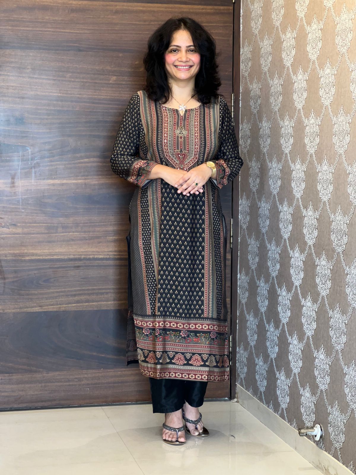 Black Color Modal Muslin Dupatta Set