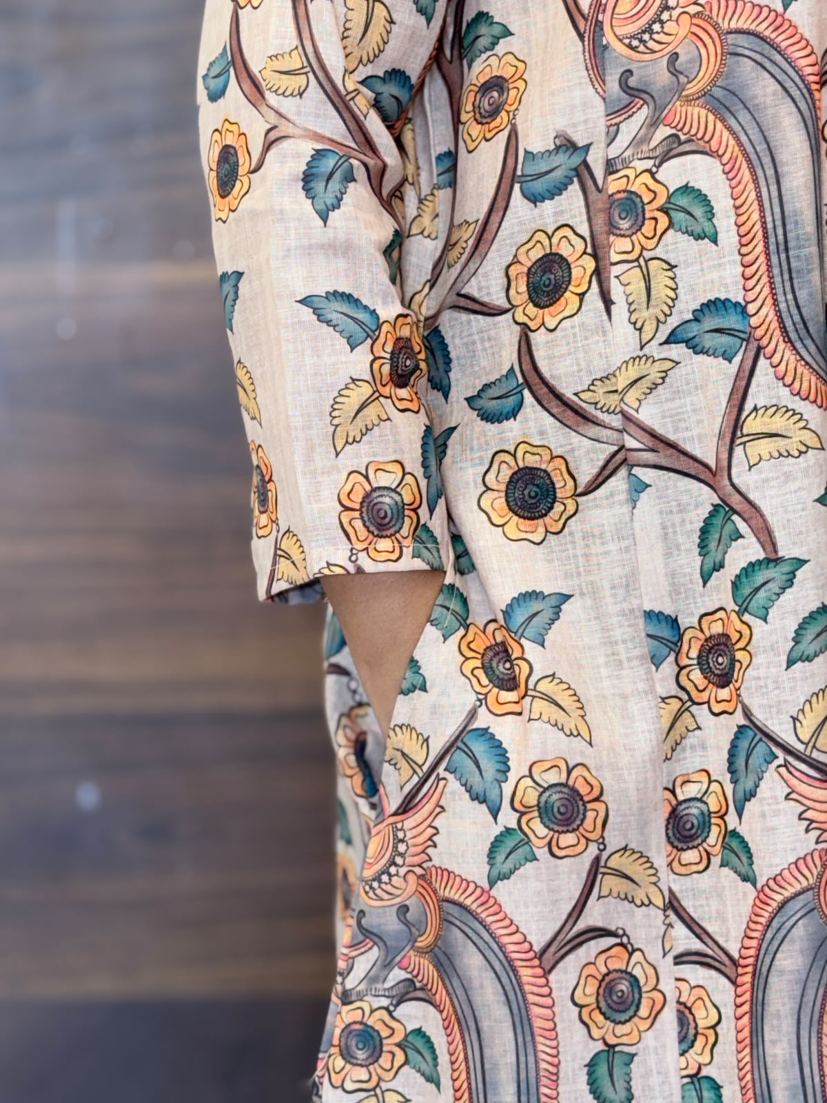 Soft Dusty Mauve Color Linen A-Line Kurti