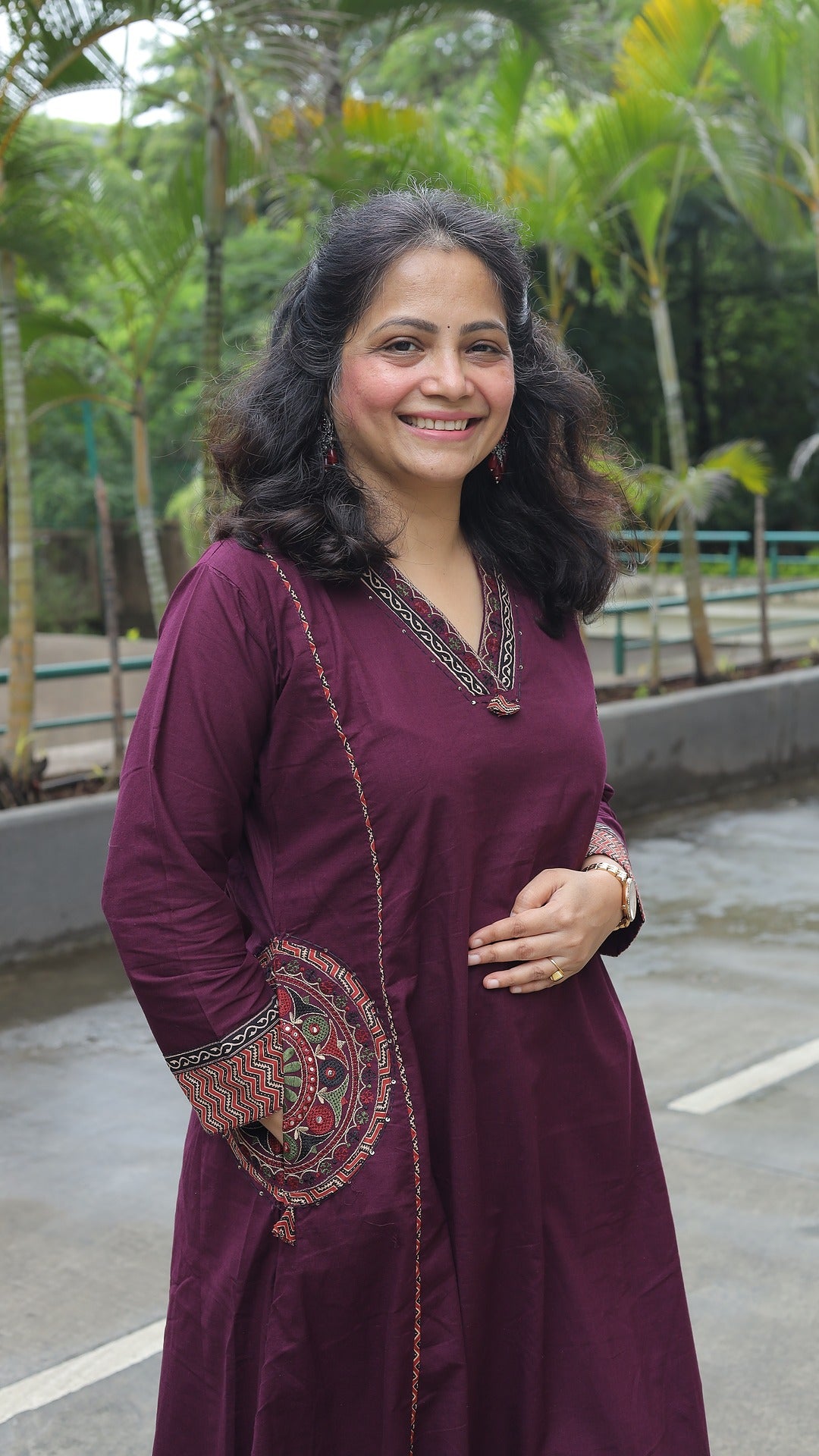 Wine Colour Premium Cotton Dupatta Set