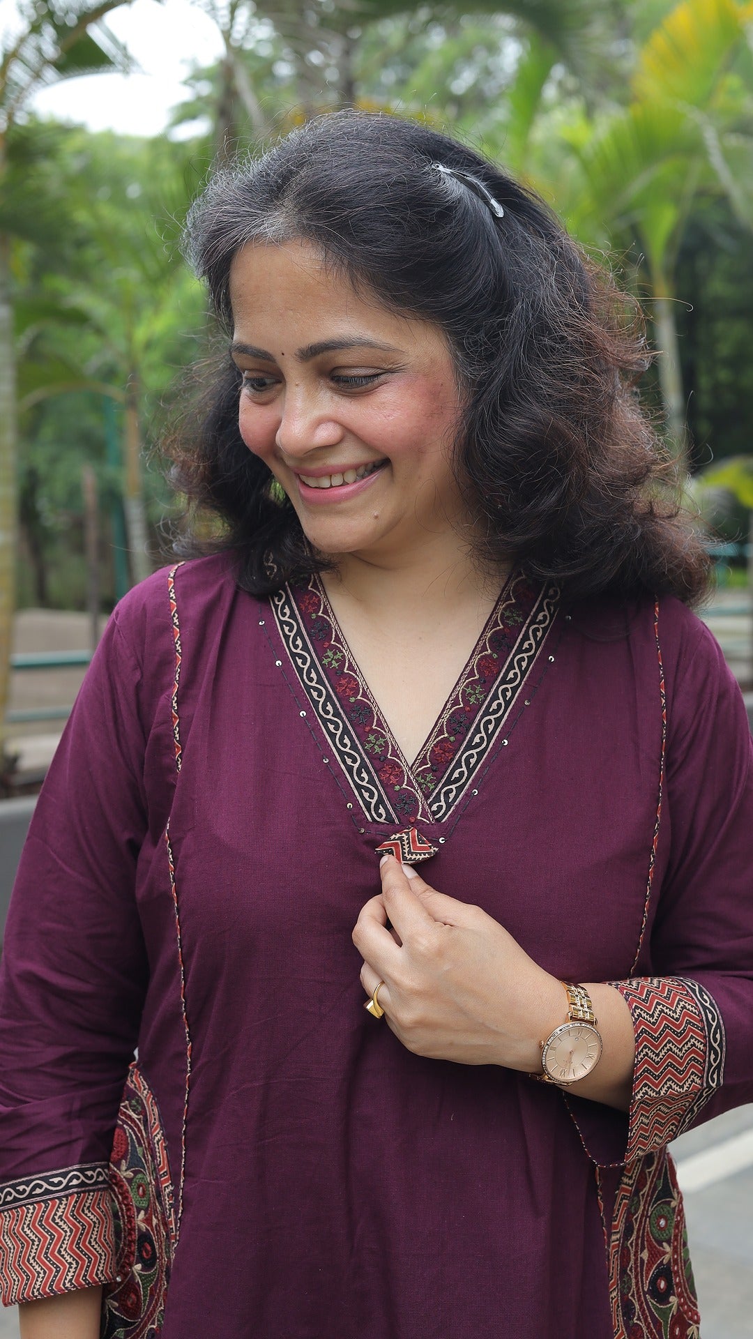 Wine Colour Premium Cotton Dupatta Set