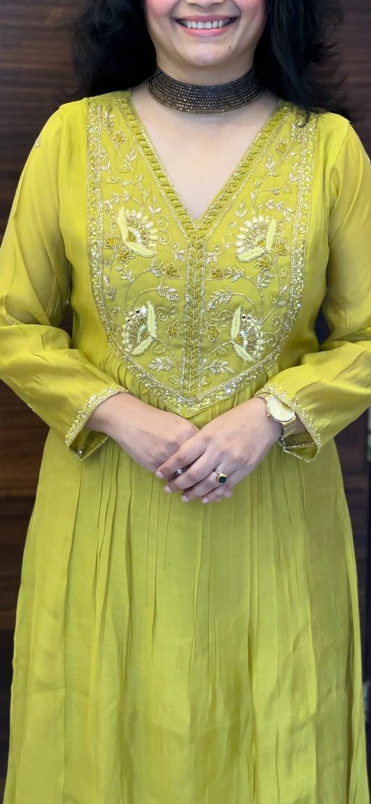 Mustard Color Mul Chanderi Dupatta Set