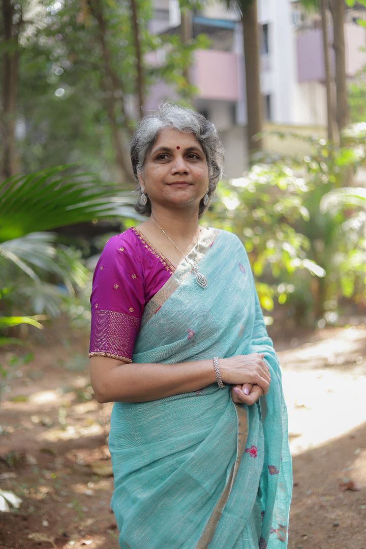 Pastel Green/Blue Shade - Linen jamdani saree