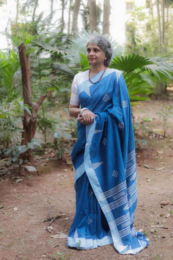 Light Blue / Dark Blue / Wine Organic Linen Khadi