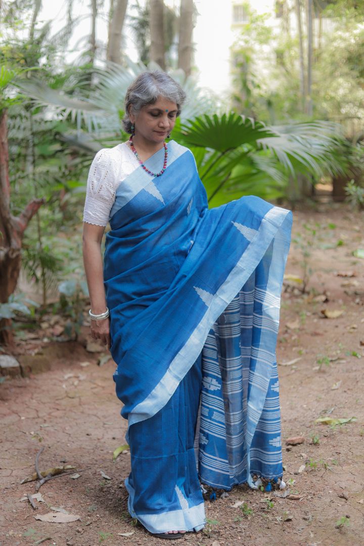 Light Blue / Dark Blue / Wine Organic Linen Khadi