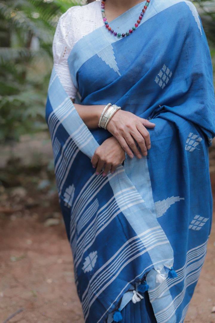 Light Blue / Dark Blue / Wine Organic Linen Khadi