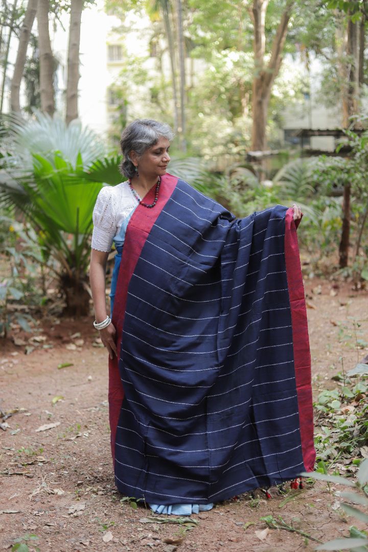 Light Blue / Dark Blue / Wine Organic Linen Khadi