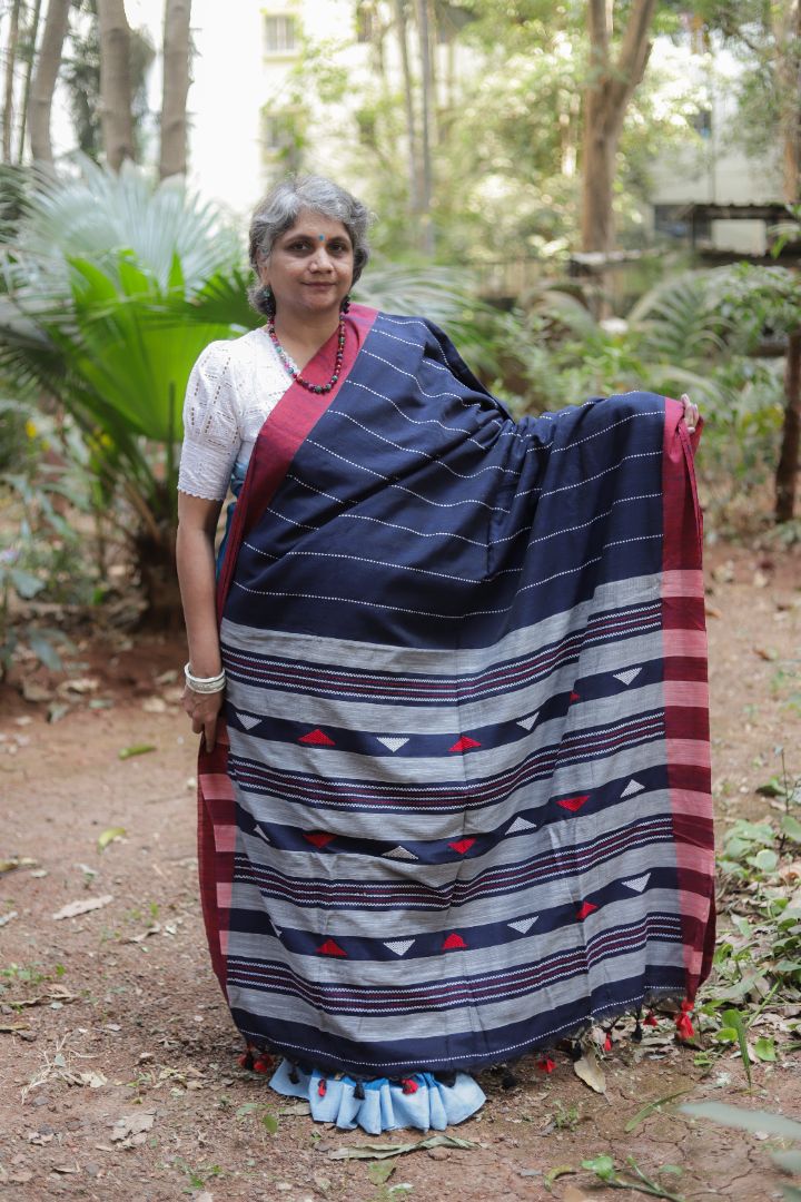 Light Blue / Dark Blue / Wine Organic Linen Khadi