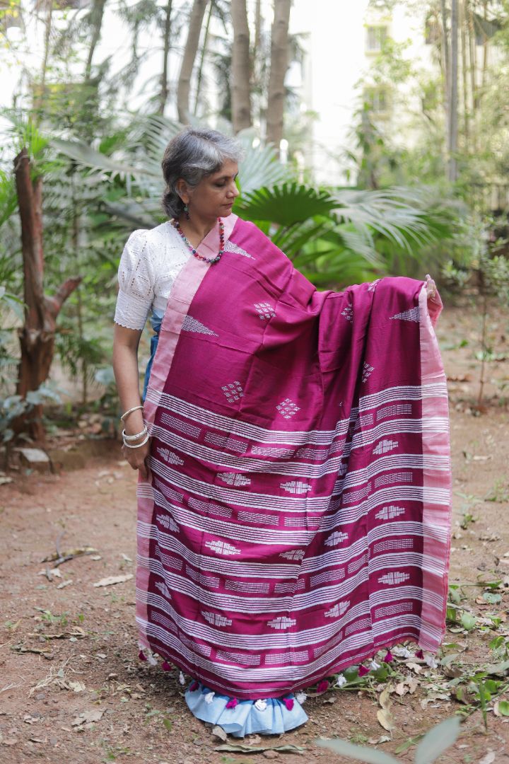 Light Blue / Dark Blue / Wine Organic Linen Khadi