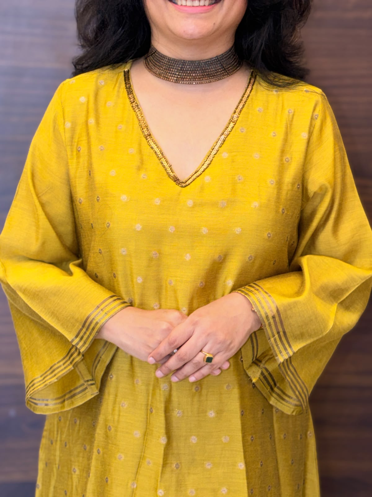 Mustard Color Chanderi Silk Dupatta Set