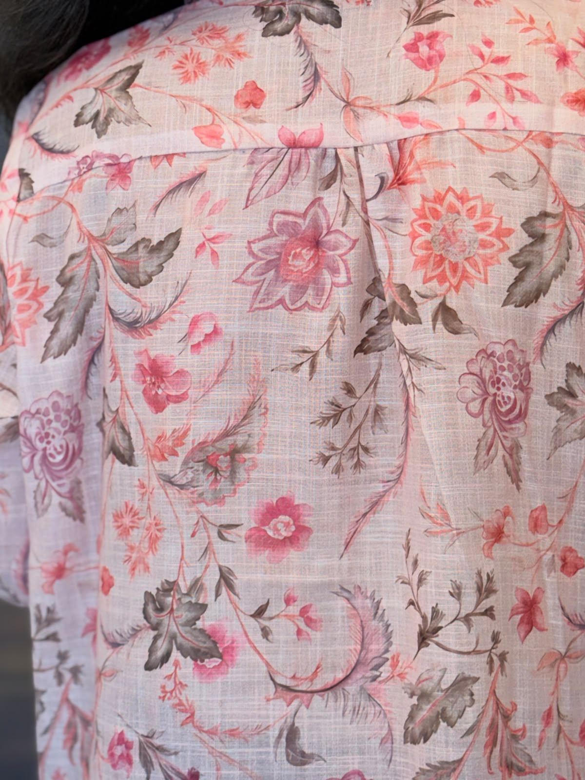 Digital Print Light Pink Color Cotton Blend Shirt Top
